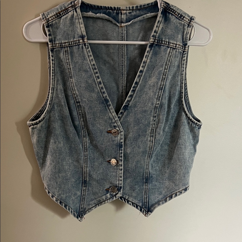 Denim Button-Up Vest